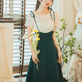Women cottagecore Dress Summer Retro Elegant Outfit Dress