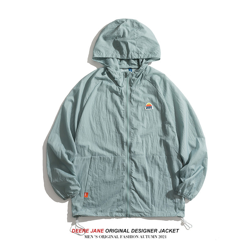 Men Sun Protection Clothing Summer Thin Hood Sun Protective Clothes Coat Men's Loose All-Matching Casual
