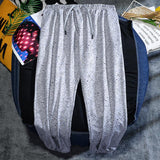 Linen Pants Straight Leg Pants Drawstring Lightweight Elastic Beach Pants Men Spring Casual Pants Loose plus Size Straight