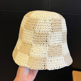 Straw Hat Chessboard Hand-Woven Straw Hat