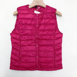 Women Winter Coats Puffer down Vest Autumn and Winter Women's Light Light Vest round Neck None