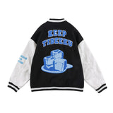 Letterman Jacket Outfit Senior Jackets Varsity Baseball Coat Color Blocking Baseball Uniform Men's Coat