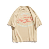 Short-Sleeved T-shirt Men's Summer Pure Cotton Loose Casual T-shirt Men's Clothing Retro Alphabet Printed Crew Neck Top