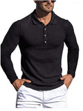 Polo Shirts Men's Sports Autumn High Elastic Long Sleeve Polo Shirt