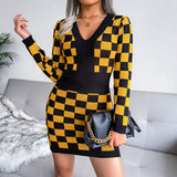 Sweater Dress Outfit With tights 2 Piece Set Knitted Dress