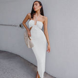 Women Autumn Dresses Midi Dress Women's Sexy Hollow Backless Halter Dress