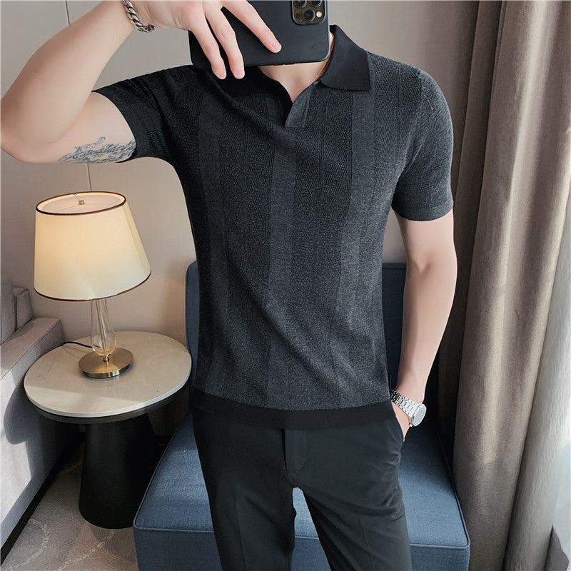 Men Polo Shirts Lapel Short Sleeve T-shirt