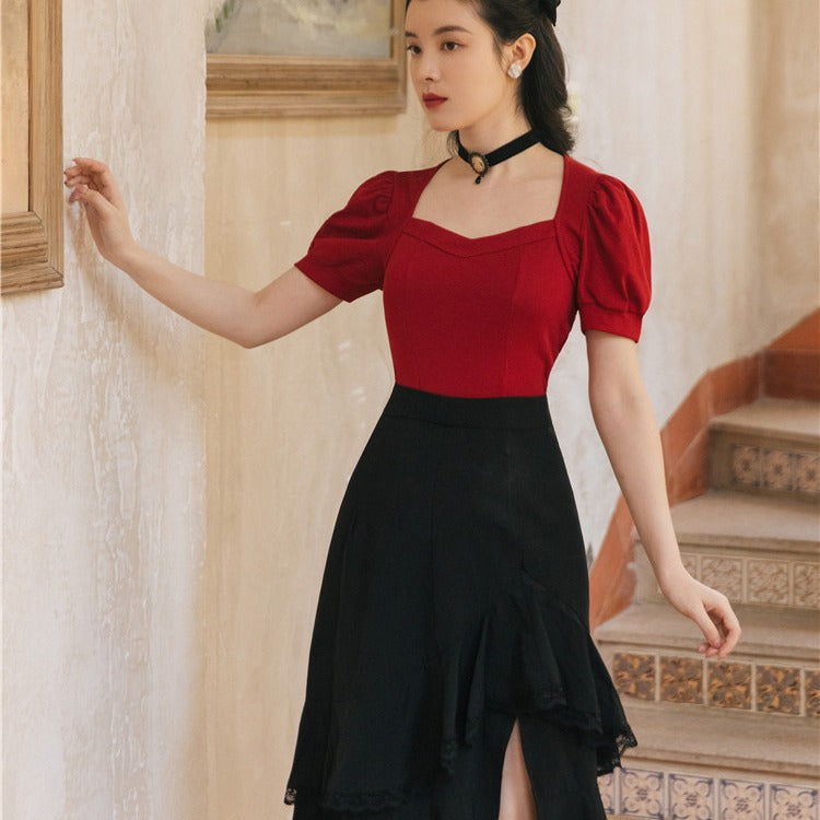 Women Cottagecore Dress Summer Vintage Dress