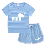 Children Pokemon Pikachu Tshirts & Shorts Casual Sports Sweat-Absorbent Suit Neutral