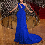 Mariah Carey See through Dress Sequined Dress off-the-Shoulder Party Evening Dress