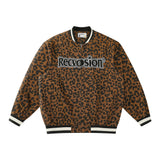 Letterman Jacket Outfit Senior Jackets Varsity Baseball Coat Letter Embroidery Leopard Print Jacket Coat Men