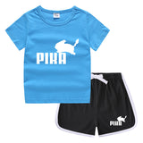 Children Pokemon Pikachu Tshirts & Shorts Casual Sports Sweat-Absorbent Suit Neutral
