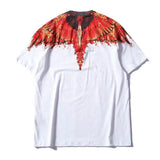 Marcelo Burlon T Shirt Fashion Brand Flame Wings Feather Short Sleeve T-shirt Men and Women Hip Hop Loose High Street Half Sleeve