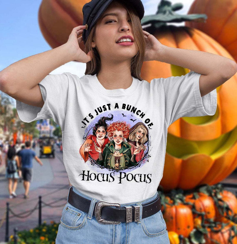 Halloween Costumes Witch Just a Bunch Pumpkin Printed round Neck T-shirt for Women