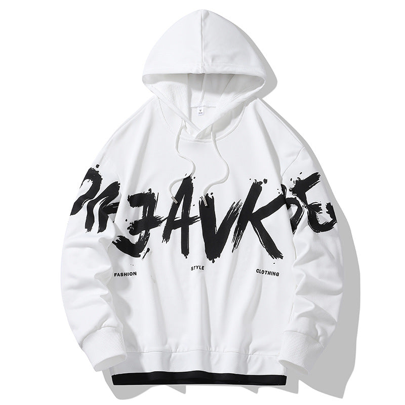Slogan Graphic Hoodie Casual Bottoming Shirt Youth Sweater Men