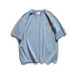 Men's T-shirt Men's Short-Sleeved Summer round Neck Loose and Simple Cotton Letter Couple Tee