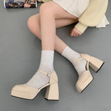 Nude Pumps Block Heel