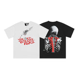 Pop Smoke Vlone King of New York T Shirt Punk Skull Letter Cotton