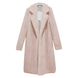 Women Sherpa Jacket Autumn Winter Cotton-Padded Coat Ladies' Lamb Wool Winter Mid-Length Berber Fleece Coat