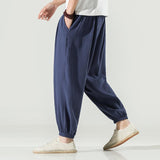 Linen Pants Straight Leg Pants Drawstring Lightweight Elastic Beach Pants Spring Loose Casual Pants Fashion Men's Pants