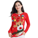 Ugly Christmas Sweater Autumn and Winter Elk Sweater for Women