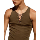 Rave Outfits Mens Vest Stretch Slim Round Neck T-shirt