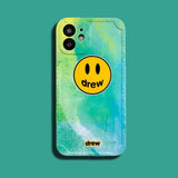 justin b drew phone case Drew Smiley Face Apple 11 Phone Case iPhone 12 Pro Max Straight Edge Frosted Xs XR
