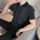Men Polo Shirts Lapel Short Sleeve T-shirt