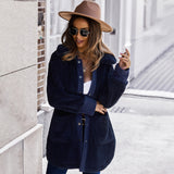 Women Sherpa Jacket Coat Winter Long Sleeve Double-Sided Fleece Coat