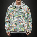 Spray Painted Jacket Autumn Men's Graffiti Camouflage Jacket Coat