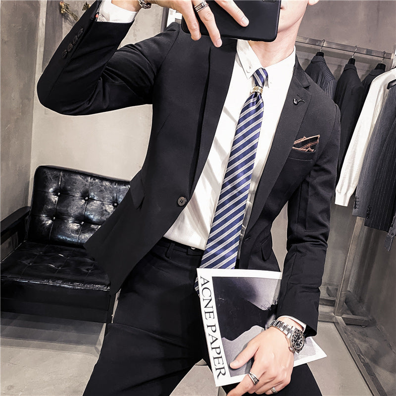 Seersucker Suit Slim Fit Two-Piece Suit Suit Men's Suit