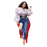 Women Plus Size Jeans Slim-Fit Tassel Denim Skinny Pants