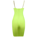 Women Bodycon Dress Sexy Dress Fluorescent Color Diamond Bandage Dress