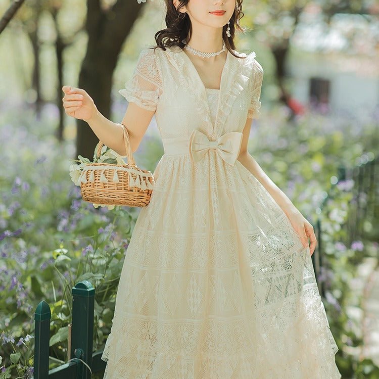 Women Cottagecore Dress Summer Vintage Dress