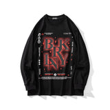 Slogan Graphic Hoodie round Neck Pullover Long Sleeve T-shirt