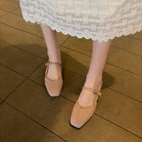 Nude Pumps Block Heel