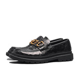 Loafers For Men British Style Black Business Leather Shoes Men Platform Men 'S Hight Increasing Shoes