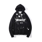 Slogan Graphic Hoodie Autumn and Winter Loose Hole Hooded Sweater