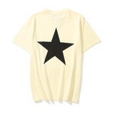 Kanye T Shirt Summer Hip Hop Five-Pointed Star Short Sleeve T-shirt Men and Women Loose Half T-shirt