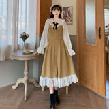 Gothic Lolita Harajuku Style Clothing Retro Spaghetti Straps Dress All-Match Solid Color Shirt