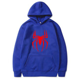 Men Spider Hoodie Spider-Man Pattern Printed Fleece Hoodie