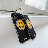 justin b drew phone case Fashion Brand Smiley Face Apple 11 Phone Case 12Promax XS/XR Protective Case 8P Men and Women