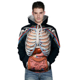 Skeleton Hoodie Print Series Men's Pullover Hooded Sweater