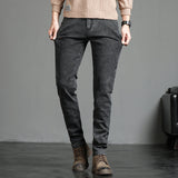 J Shaped Jeans Slim Fit Skinny Trendy Autumn Leisure Stretch Men's Long Pants