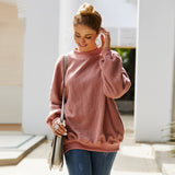 Women Sherpa Jacket Brushed Hoody Women's Autumn and Winter Pullover Long Sleeve Plush Teddy Plush Top