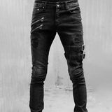 J Shaped Jeans Motorcycle Popular Stretch Skinny Jeans