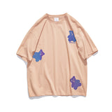 Men's T-shirt Summer Cartoon Bear Printed Short Sleeve T-shirt Men's Half Sleeve Casual Loose Couple