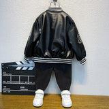 Toddler Boys Jackets Boy's Leather Jacket Coat Spring and Autumn Children