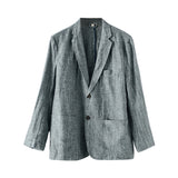 Men Linen Suits Autumn Linen Suit Baggy Coat
