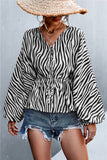 Zebra T Shirt V-neck Zebra Print